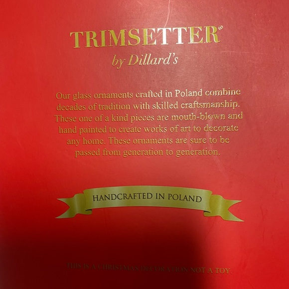 NIB With tags - TRIMSETTER by Dillards one of a kind Mouth blown & Hand painted - Picture 6 of 7